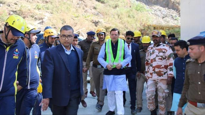 Uttarkashi tunnel collapse: Uttarakhand Pushkar Dhami visits site, 40  people still trapped - India Today